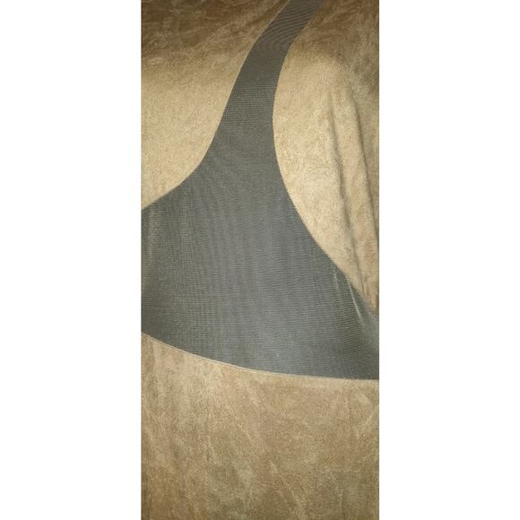 Va Va Voom Dress BODYCON Beige See-thru Mesh Panels Faux Suede Vintage Y2K M - Picture 7 of 15